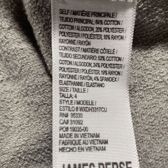 James Perse Women's French Terry‎ Long Sleeve Drawstring Hoodie Taupe Large - Picture 13 of 14